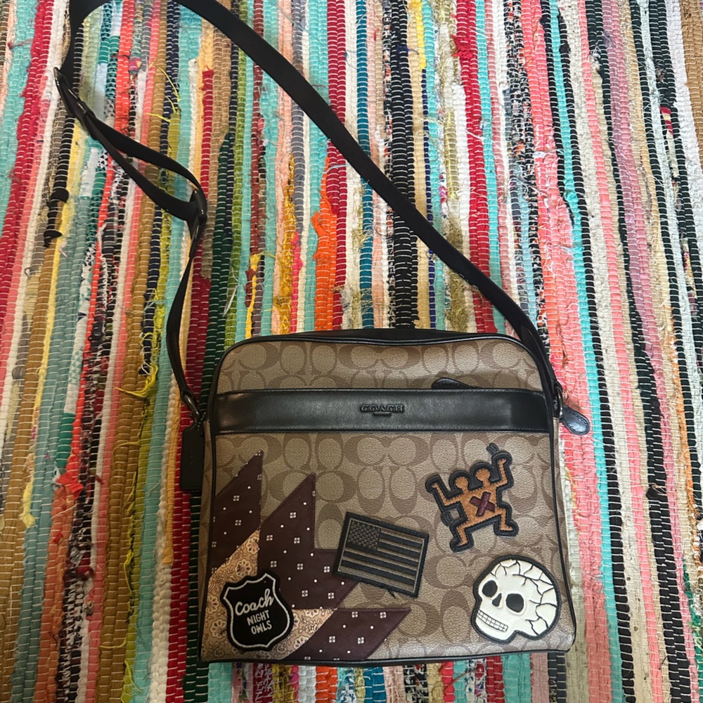 Coach x Keith Haring Charles Camera Bag Signature Canvas with Patches (RARE)